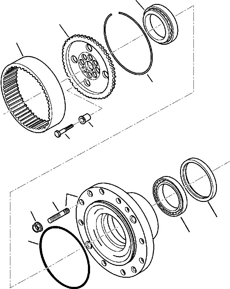 |$164. REAR AXLE WHEEL HUB - S/N  A20637- [F3500-01A8] - Komatsu part WB140-2N S/N A20637-UP [wb1402n1] - Komatsu spare parts at sparepartskomatsu.com