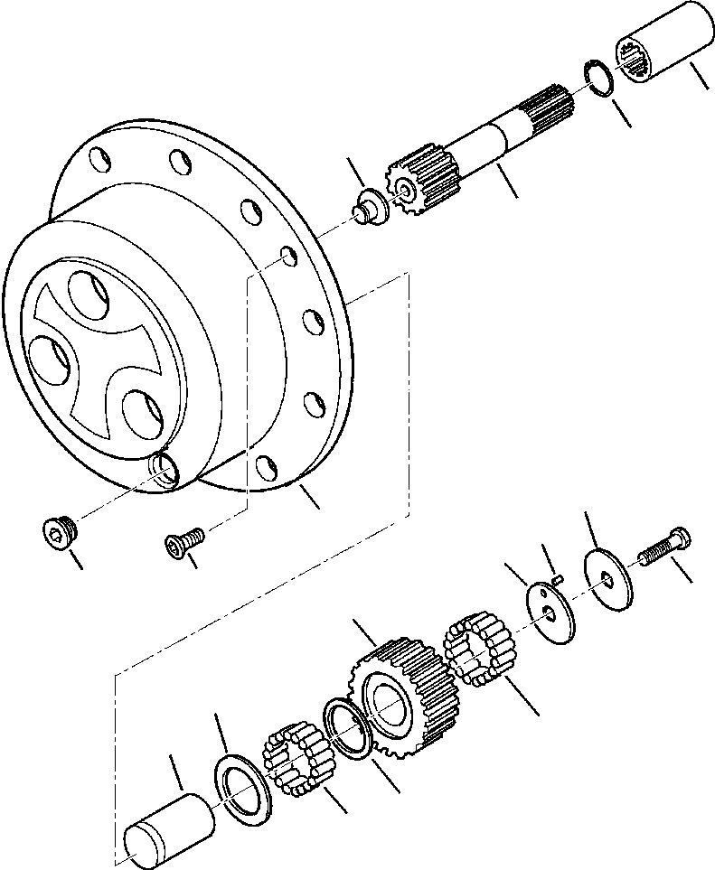 |$166. REAR AXLE PLANETARY - S/N  A20637- [F3500-01A9] - Komatsu part WB140-2N S/N A20637-UP [wb1402n1] - Komatsu spare parts at sparepartskomatsu.com