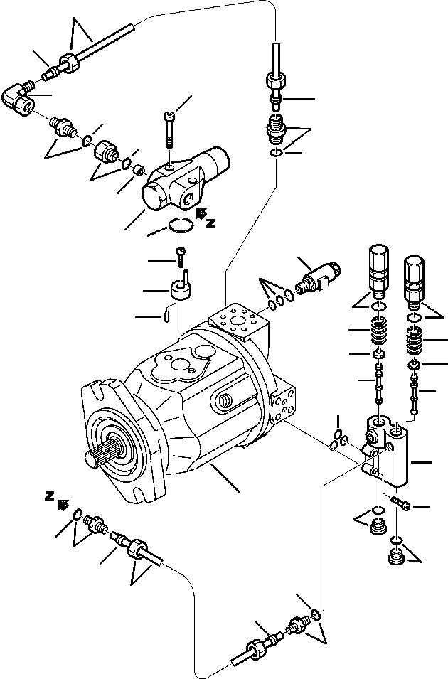 |$8. HYDRAULIC PUMP VALVES AND PIPING - S/N  A20637-A20813 [H6130-01A0] - Komatsu part WB140-2N S/N A20637-UP [wb1402n1] - Komatsu spare parts at sparepartskomatsu.com