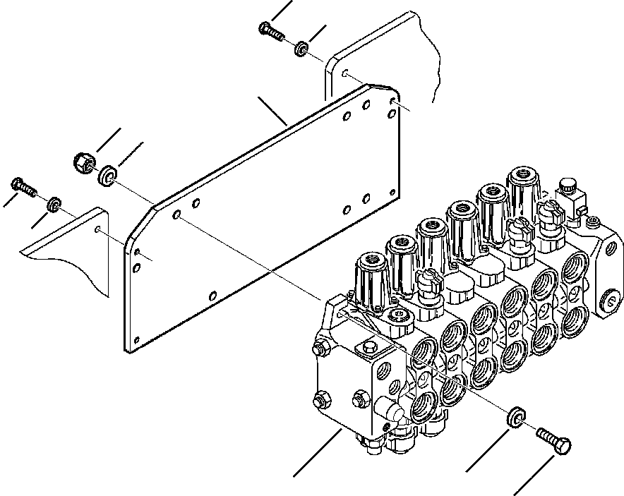 |$10. PPC SYSTEM BACKHOE VALVE MOUNTING - S/N  A21027- [K4400-P1A0] - Komatsu part WB140-2N S/N A20637-UP [wb1402n1] - Komatsu spare parts at sparepartskomatsu.com