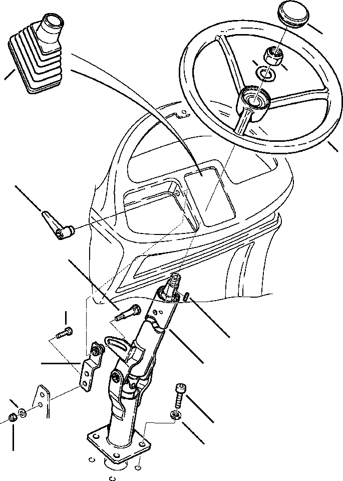 |$146. CAB STEERING WHEEL AND COLUMN S/N  A20637- [K6000-01A0] - Komatsu part WB140-2N S/N A20637-UP [wb1402n1] - Komatsu spare parts at sparepartskomatsu.com