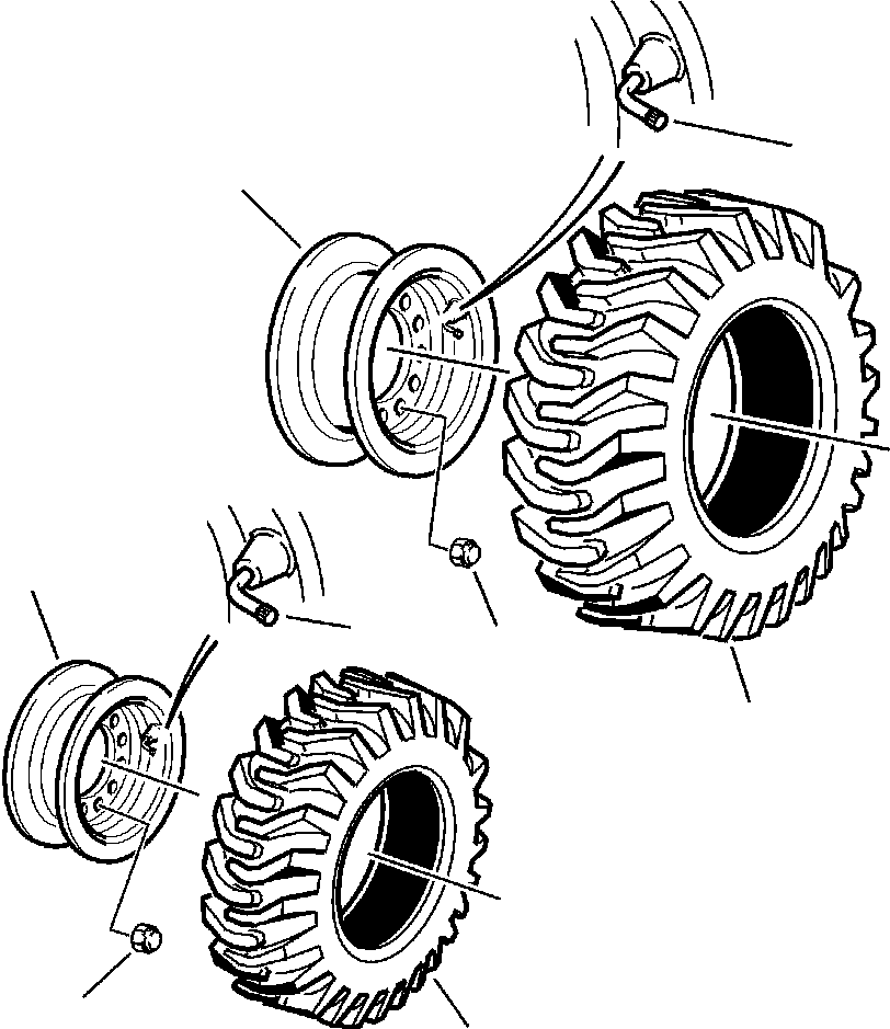 |$0. 4WD TIRES AND RIMS S/N  A20637- [S3700-01A0] - Komatsu part WB140-2N S/N A20637-UP [wb1402n1] - Komatsu spare parts at sparepartskomatsu.com