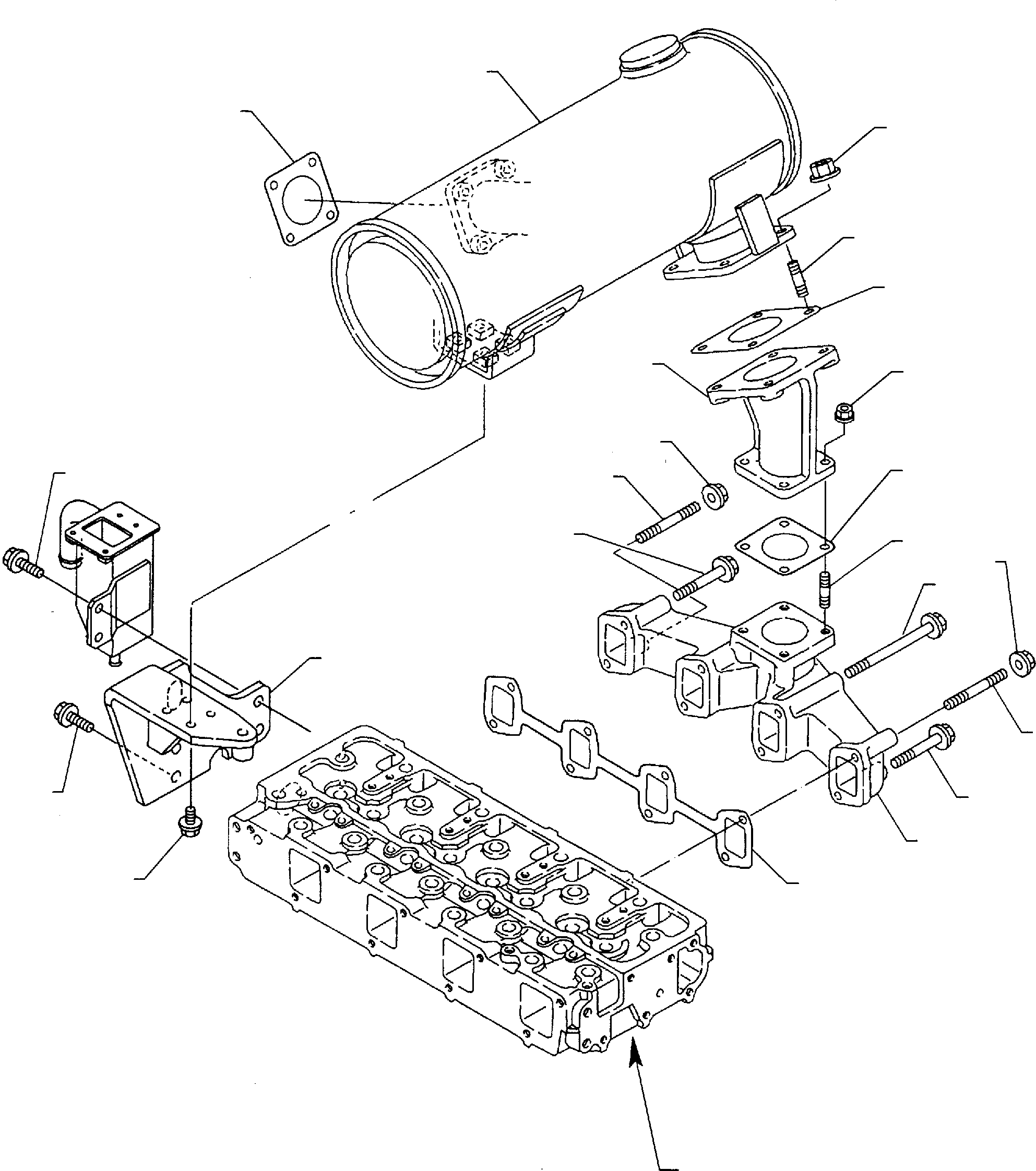 5. EXHAUST MANIFOLD & SILENCER (ASPIRATED ENGINE) [0121] - Komatsu part WB140-2 S/N 140F10001-Up [wb140_2] - Komatsu spare parts at sparepartskomatsu.com