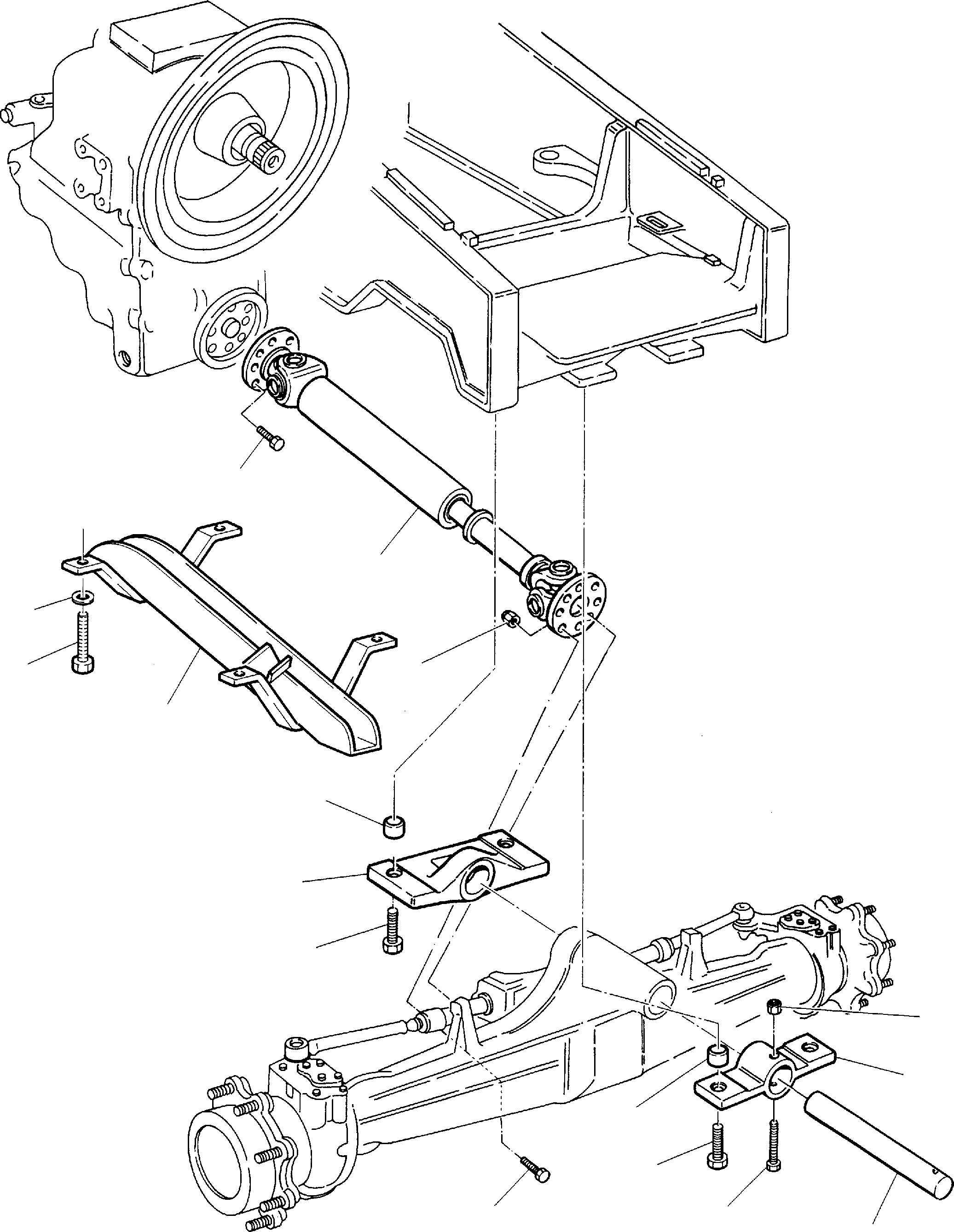 3. FRONT PROPELLER SHAFT AND FRONT AXLE FIXING (4WD) [3200] - Komatsu part WB140-2 S/N 140F10001-Up [wb140_2] - Komatsu spare parts at sparepartskomatsu.com