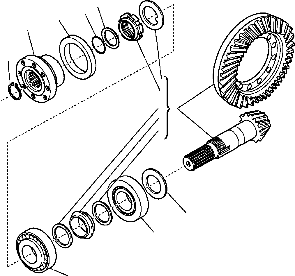 |$18. FRONT AXLE - BEVEL GEAR AND PINION [F3410-01A0] - Komatsu part WB140PS-2N S/N A40001-A40033 [wb140p2n] - Komatsu spare parts at sparepartskomatsu.com