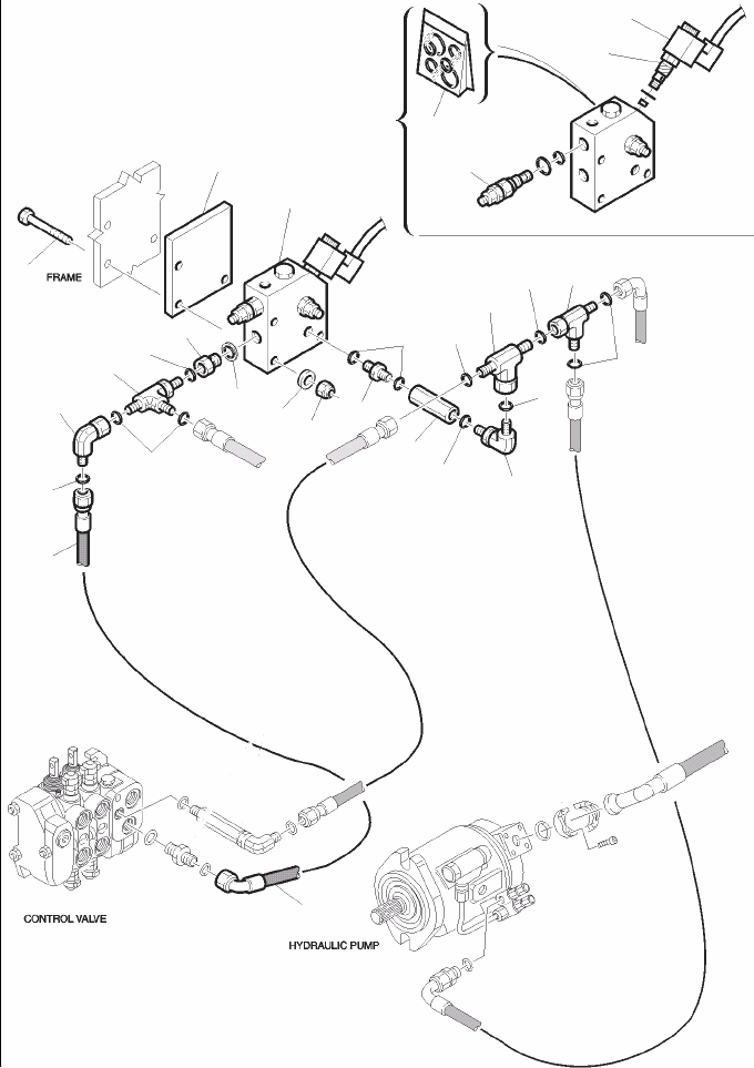 |$76. HYDRAULIC PIPING - HAND - HAMMER PIPING - VALVES [H6970-01A0] - Komatsu part WB140PS-2N S/N A40001-A40033 [wb140p2n] - Komatsu spare parts at sparepartskomatsu.com