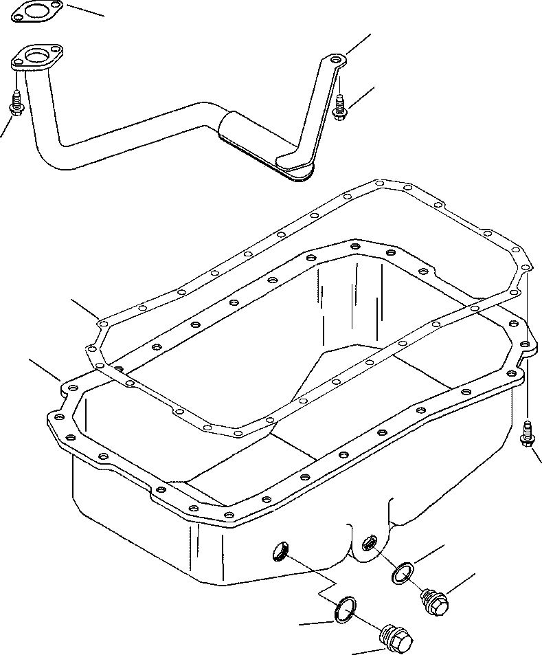 |$28. OIL PAN [A2115-A1A3] - Komatsu part WB142-5 S/N A13001-UP [wb1425] - Komatsu spare parts at sparepartskomatsu.com