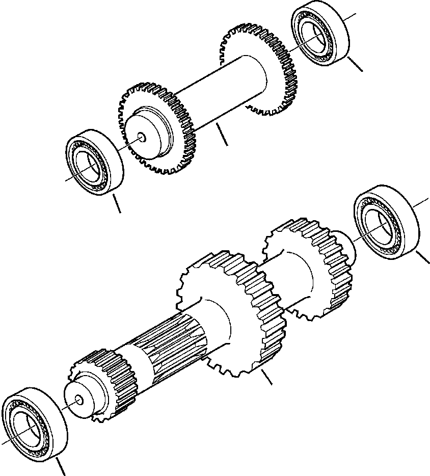 |$16. TRANSMISSION - 4WD GEAR SHAFTS (S/N  A13001-A13116 ) [F3205-01A0] - Komatsu part WB142-5 S/N A13001-UP [wb1425] - Komatsu spare parts at sparepartskomatsu.com