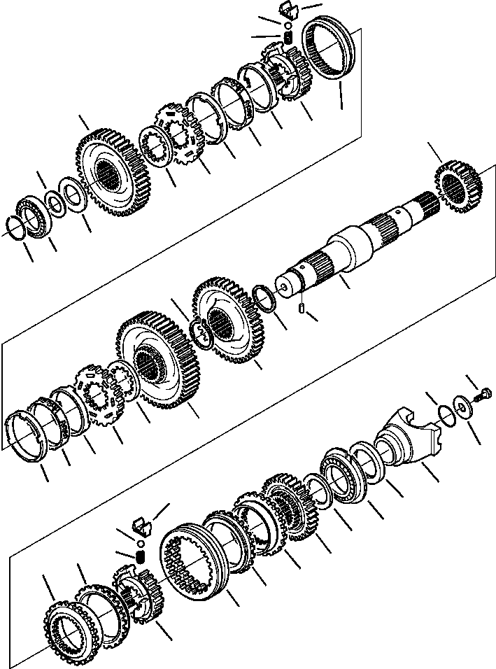 |$42. TRANSMISSION - 4WD SYNCHRONIZER SHAFT (S/N  A13117- ) [F3226-01A0] - Komatsu part WB142-5 S/N A13001-UP [wb1425] - Komatsu spare parts at sparepartskomatsu.com