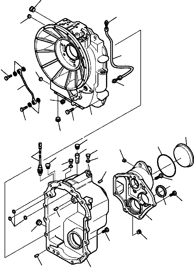 |$36. TRANSMISSION - 4WD TUBING AT HOUSINGS (S/N  A13117- ) [F3223-01A0] - Komatsu part WB142-5 S/N A13001-UP [wb1425] - Komatsu spare parts at sparepartskomatsu.com