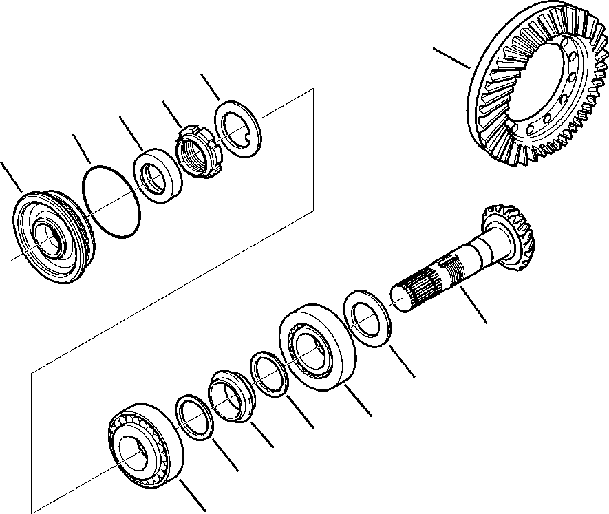 |$58. FRONT AXLE - 4WD RING AND PINION [F3402-01A0] - Komatsu part WB142-5 S/N A13001-UP [wb1425] - Komatsu spare parts at sparepartskomatsu.com