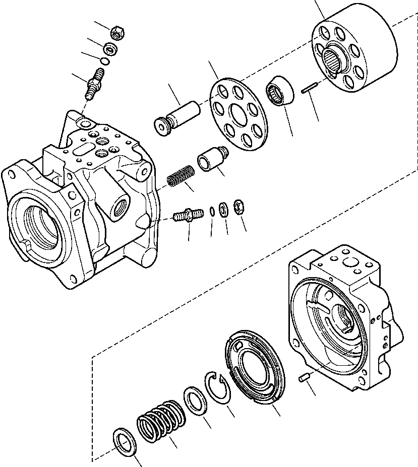 |$18. HYDRAULIC PUMP ROTATING BLOCK (2/5) S/N  A24598- [H6105-02A0] - Komatsu part WB146-5 S/N A23001-UP [wb1465] - Komatsu spare parts at sparepartskomatsu.com