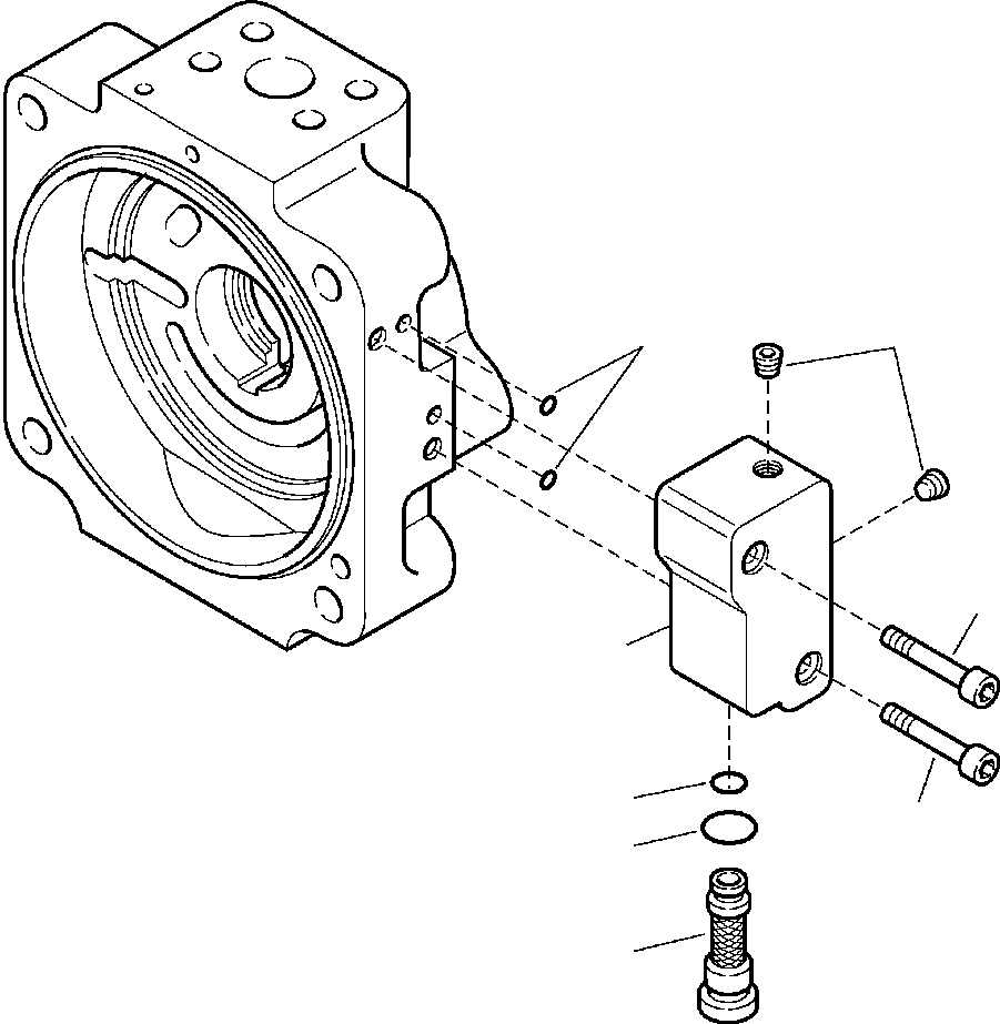 |$24. HYDRAULIC PUMP BLOCK (5/5) S/N  A24598- [H6105-05A0] - Komatsu part WB146-5 S/N A23001-UP [wb1465] - Komatsu spare parts at sparepartskomatsu.com