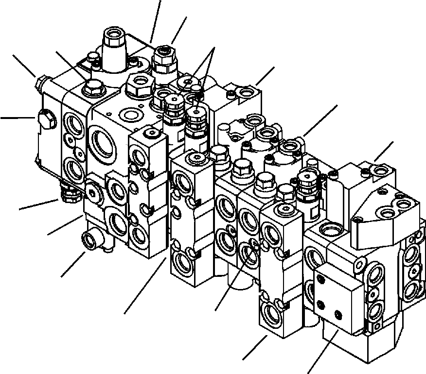 |$30. MAIN CONTROL VALVE COMPLETE ASSEMBLY (1/18) [H6200-01A0] - Komatsu part WB146-5 S/N A23001-UP [wb1465] - Komatsu spare parts at sparepartskomatsu.com