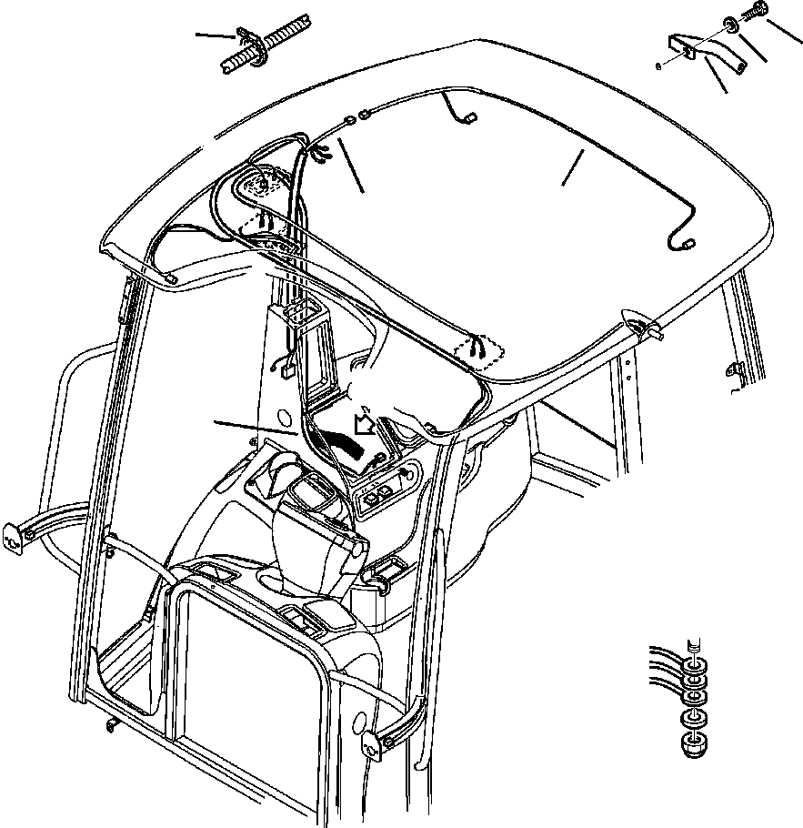 |$22. CAB WIRING ROOF WIRING HARNESS [E1500-01A0] - Komatsu part WB146PS-5 S/N A43001-UP [wb146ps5] - Komatsu spare parts at sparepartskomatsu.com