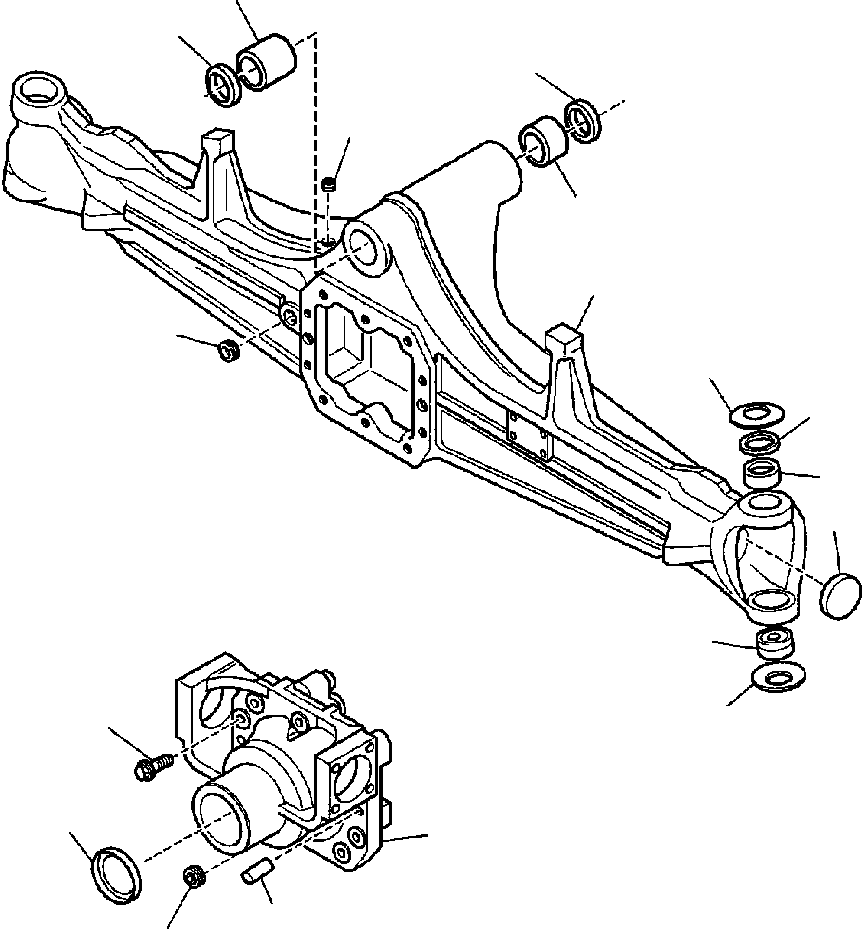 |$31. FRONT AXLE (2WD) - HOUSING [F3430-01A0] - Komatsu part WB150-2N S/N A60001-A60028 [wb1502n] - Komatsu spare parts at sparepartskomatsu.com