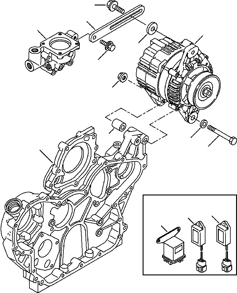 |$42. ENGINE - ALTERNATOR MOUNTING [A0150-01A0] - Komatsu part WB150-2N S/N A60029-UP [wb1502n1] - Komatsu spare parts at sparepartskomatsu.com