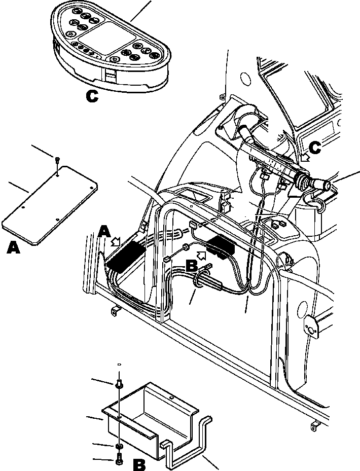 |$36. ELECTRICAL WIRING CANOPY DASHBOARD WIRING HARNESS (2/6) [E1605-01A0] - Komatsu part WB156-5 BACKHOE LOADER S/N A63001-UP [wb1565] - Komatsu spare parts at sparepartskomatsu.com