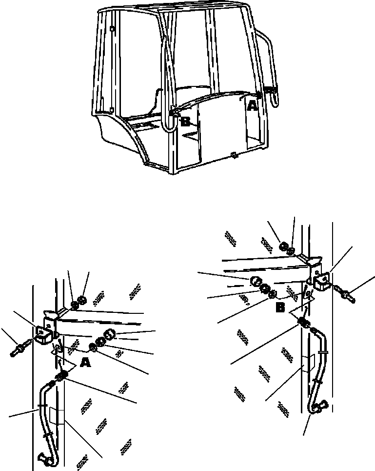 |$158. CAB ASSEMBLY DOOR STOPPER KIT [K8000-01A0] - Komatsu part WB156-5 BACKHOE LOADER S/N A63001-UP [wb1565] - Komatsu spare parts at sparepartskomatsu.com