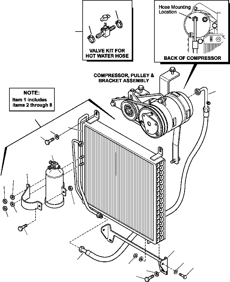 |$78. AIR CONDITIONING SYSTEM CONDENSER, DRYER, AND CONNECTIONS [K5021-01A1] - Komatsu part WB156PS-5 S/N A73001-UP [wb156ps5] - Komatsu spare parts at sparepartskomatsu.com