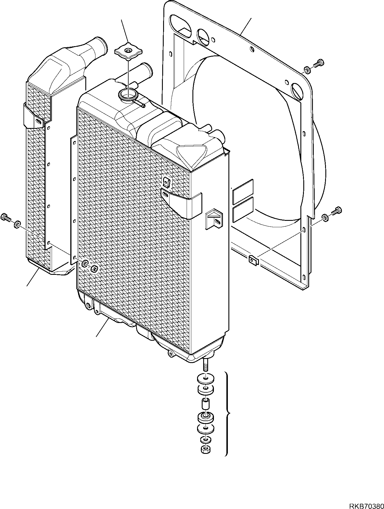 9. RADIATOR (3/3) [1215] - Komatsu part WB93R-5E0 S/N F61778, F61782, F61801, F61802 (RUSSIA SPECIFICATION TIER 2 ENG. INSTALLED) [wb93r5ru] - Komatsu spare parts at sparepartskomatsu.com