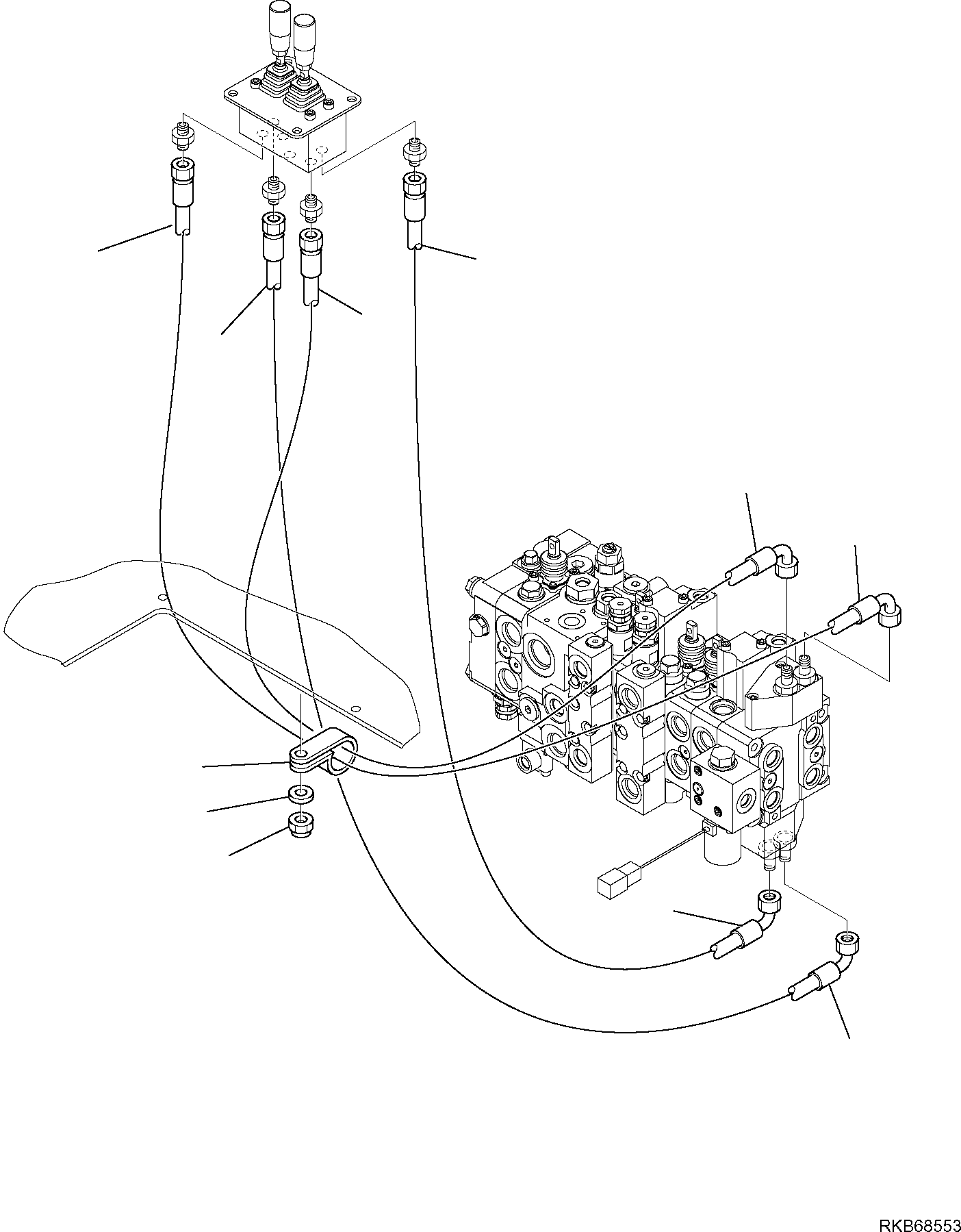 53. HYDRAULIC PIPING (OUTRIGGER CYLINDER LINE) [6495] - Komatsu part WB93R-5E0 S/N F61778, F61782, F61801, F61802 (RUSSIA SPECIFICATION TIER 2 ENG. INSTALLED) [wb93r5ru] - Komatsu spare parts at sparepartskomatsu.com