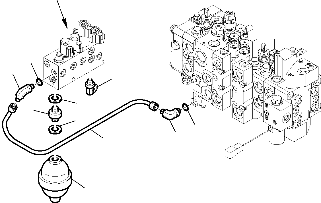 6430. HYDRAULIC PIPING (SERVOCONTROL FEED LINE) [6430] - Komatsu part WB93S-5 S/N F00003-Up [wb93s5] - Komatsu spare parts at sparepartskomatsu.com