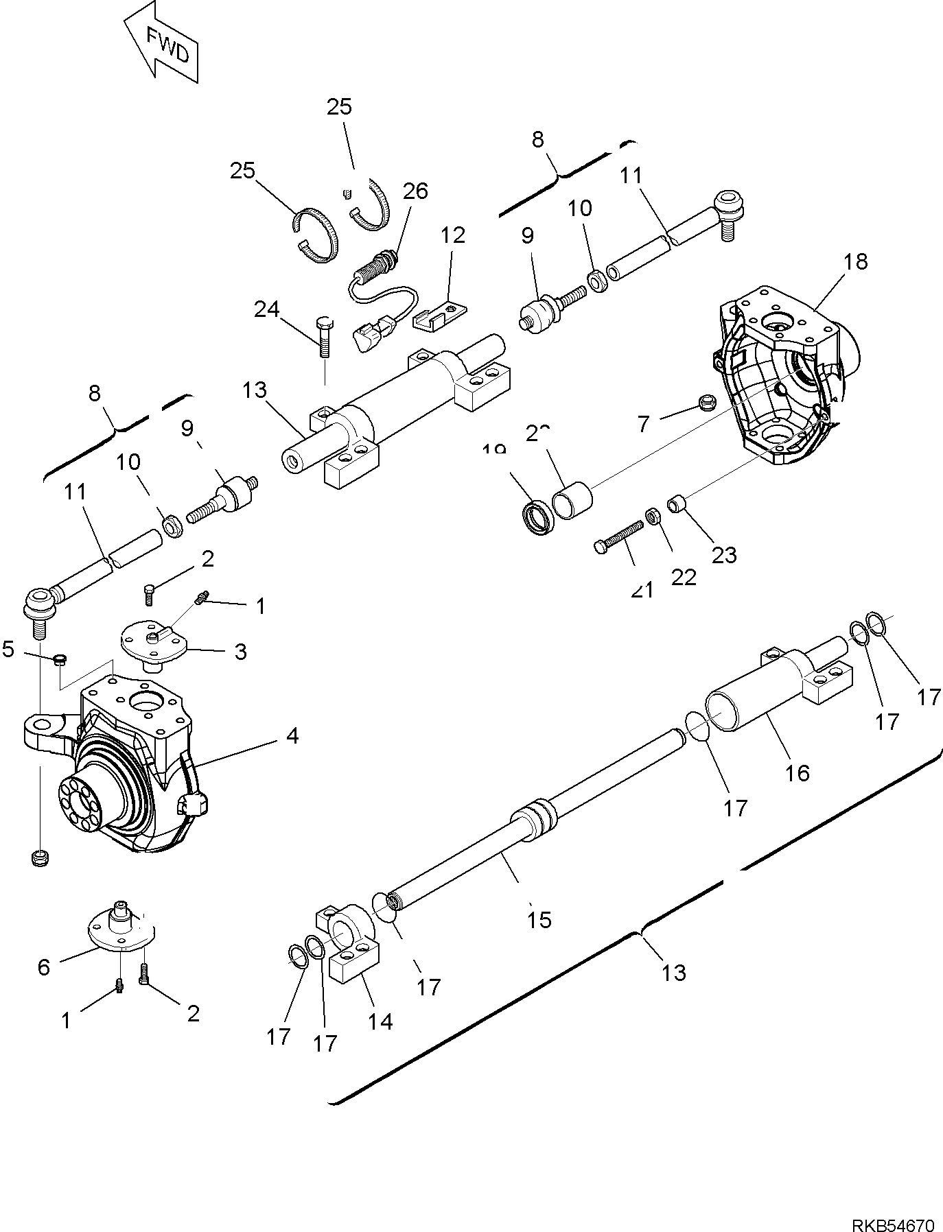 21. FRONT AXLE (2/7) [3405] - Komatsu part WB93S-5E0 S/N F20526, F20555, F20557, F20562-F20566 (RUSSIA SPECIFICATION TIER 2 ENG. INSTALLED) [wb93s5ru] - Komatsu spare parts at sparepartskomatsu.com