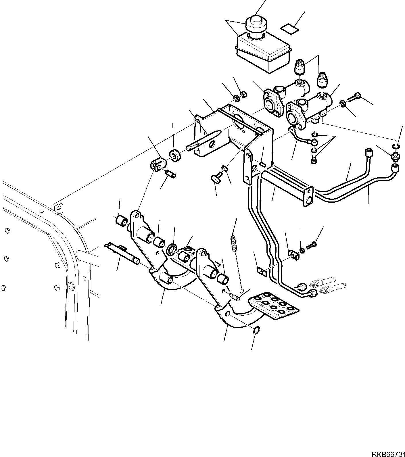 4. BRAKING CONTROL PEDAL [4150] - Komatsu part WB93S-5E0 S/N F20526, F20555, F20557, F20562-F20566 (RUSSIA SPECIFICATION TIER 2 ENG. INSTALLED) [wb93s5ru] - Komatsu spare parts at sparepartskomatsu.com