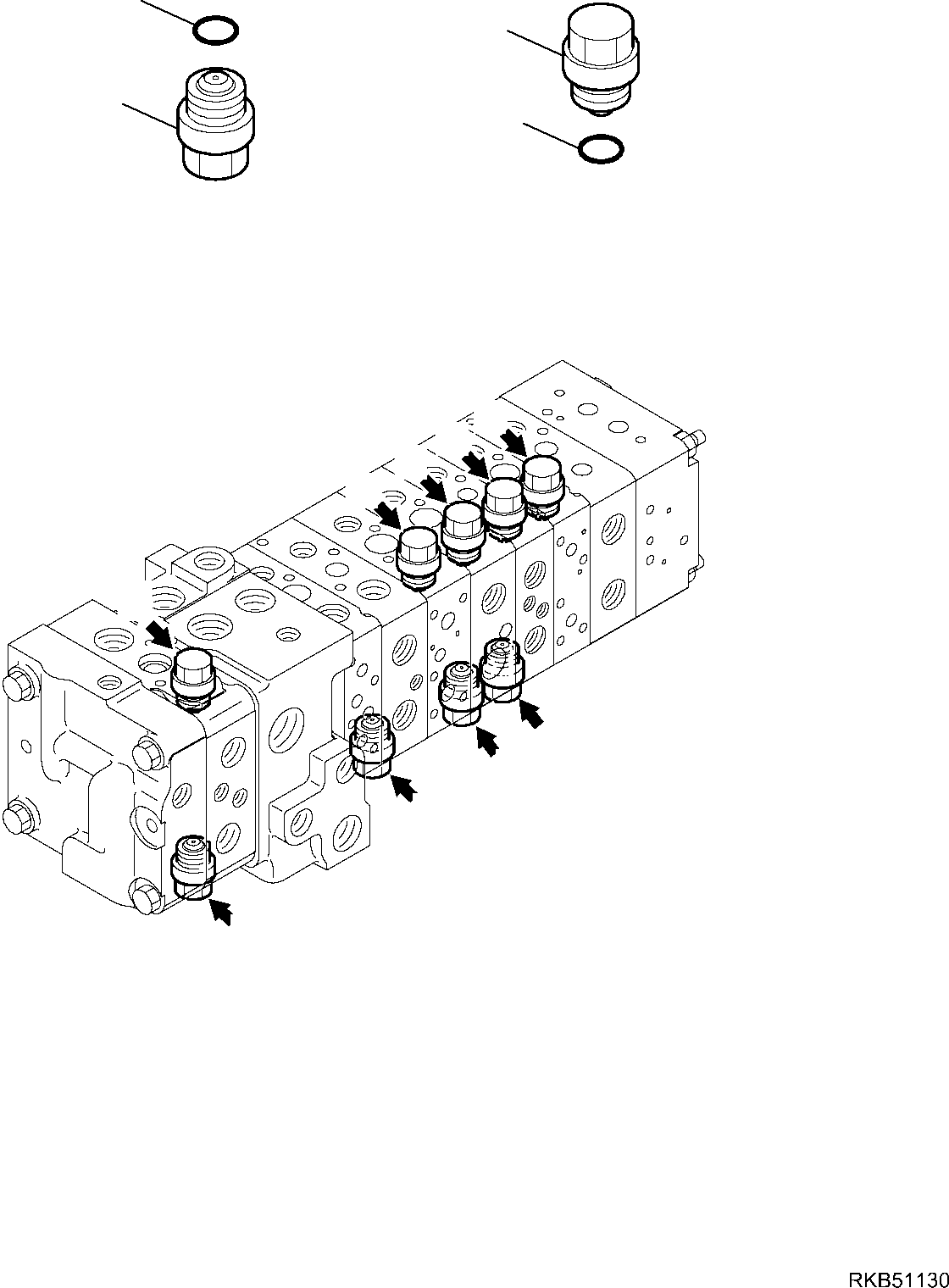 23. 10-SPOOL CONTROL VALVE (14/16) [6246] - Komatsu part WB93S-5E0 S/N F20526, F20555, F20557, F20562-F20566 (RUSSIA SPECIFICATION TIER 2 ENG. INSTALLED) [wb93s5ru] - Komatsu spare parts at sparepartskomatsu.com