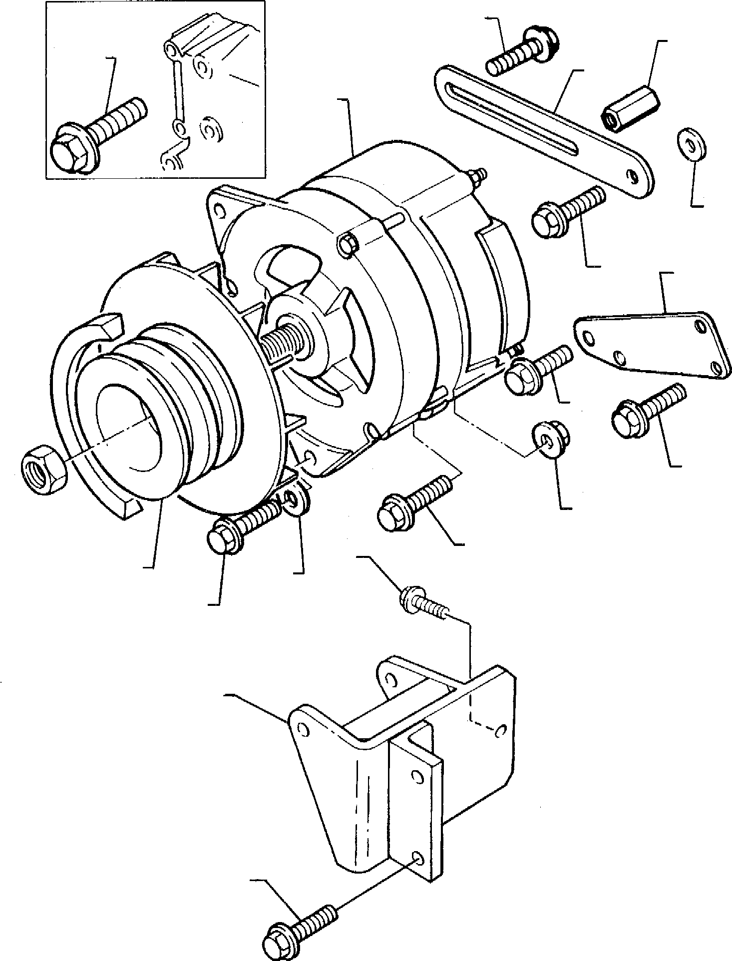 47. ALTERNATOR AND MOUNTINGS (ASPIRATED ENGINE) [0601] - Komatsu part WB95R-1 WB97R-1 S/N 8901442-Up [wb9597r1] - Komatsu spare parts at sparepartskomatsu.com