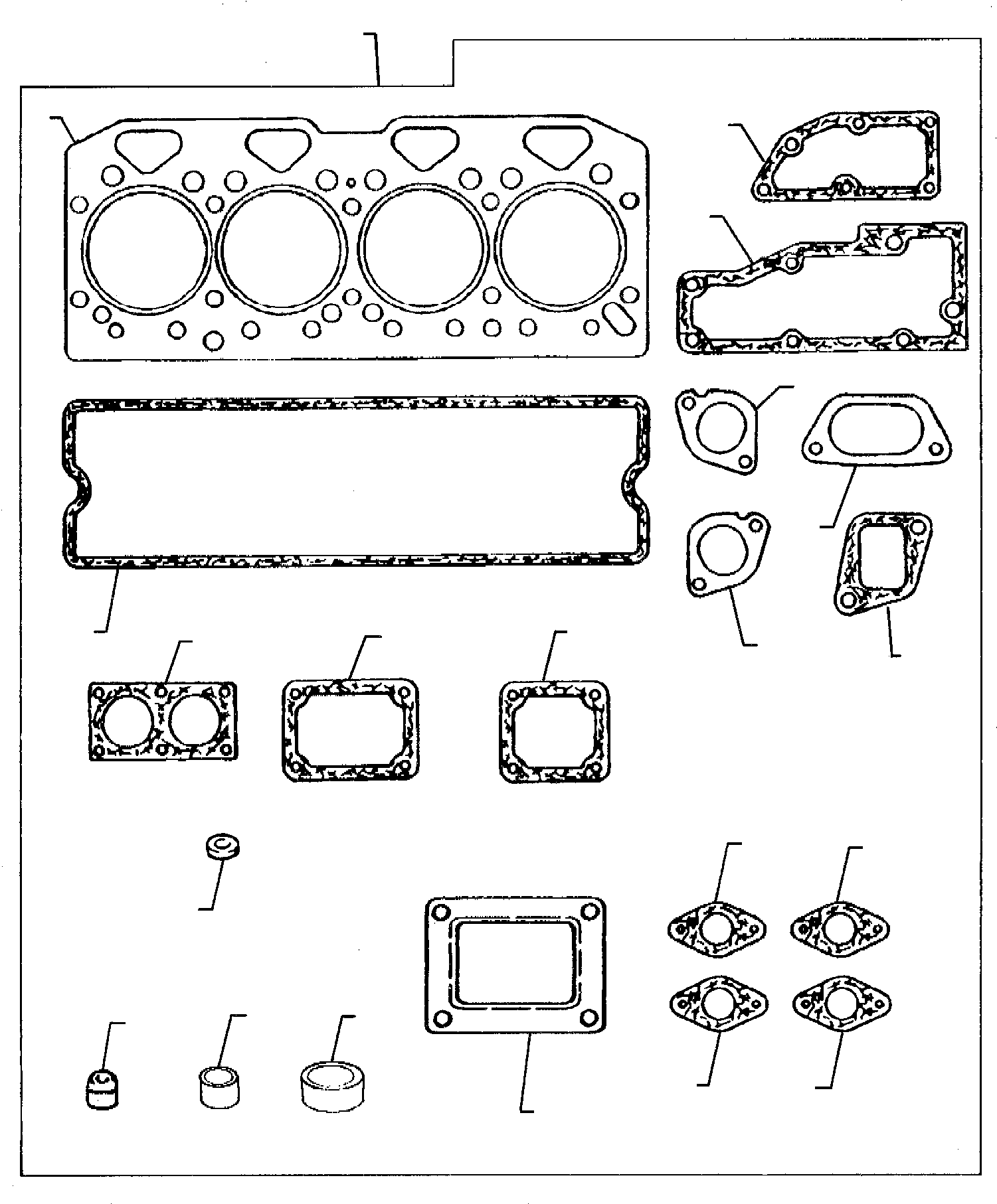 55. JOINTS AND GASKETS-TOP SERVICE KIT (ASPIRATED ENGINE) [0991] - Komatsu part WB95R-1 WB97R-1 S/N 8901442-Up [wb9597r1] - Komatsu spare parts at sparepartskomatsu.com