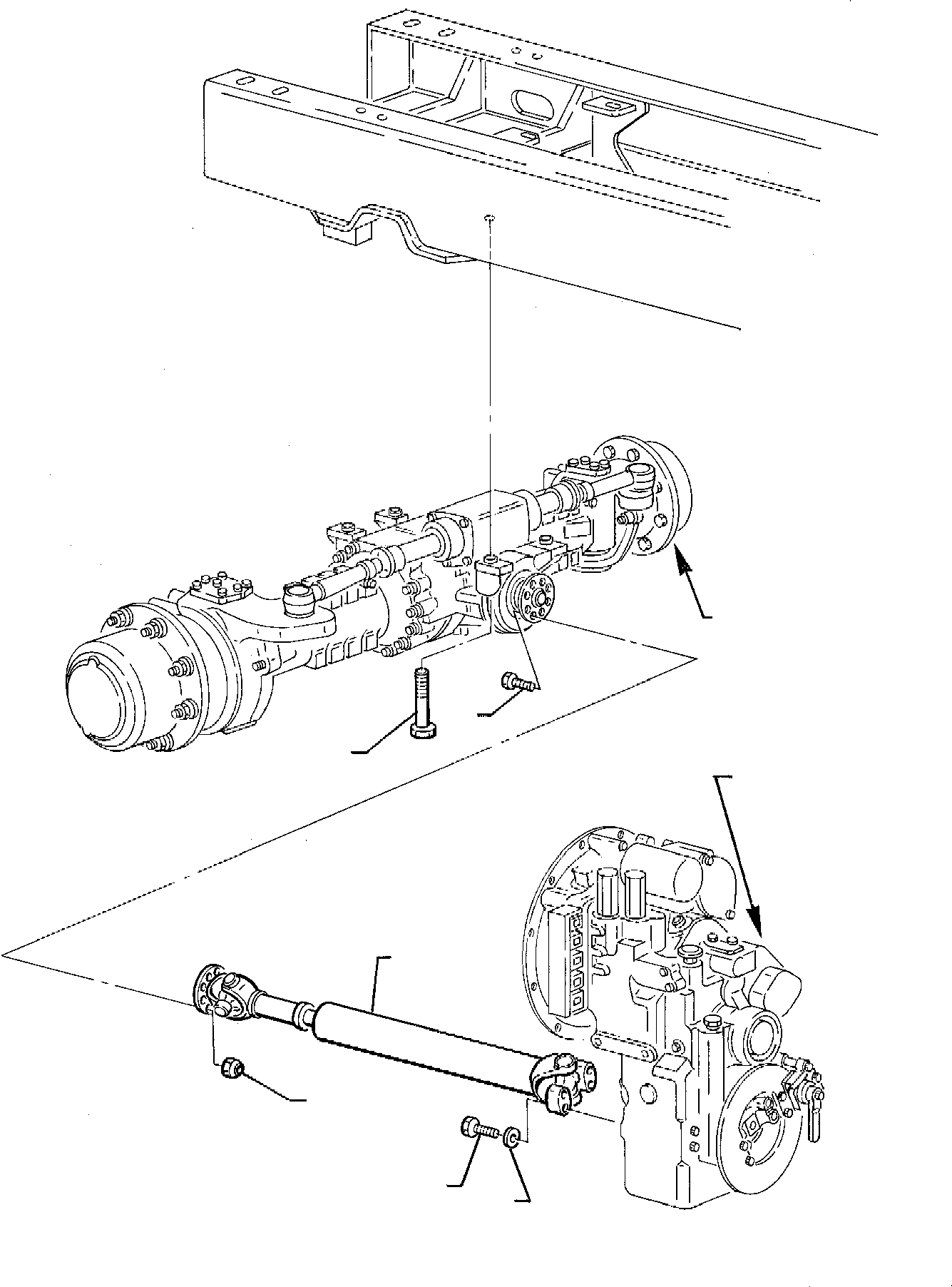 3. FRONT PROPELLER SHAFT AND FRONT AXLE FIXING [3200] - Komatsu part WB95R-1 WB97R-1 S/N 8901442-Up [wb9597r1] - Komatsu spare parts at sparepartskomatsu.com