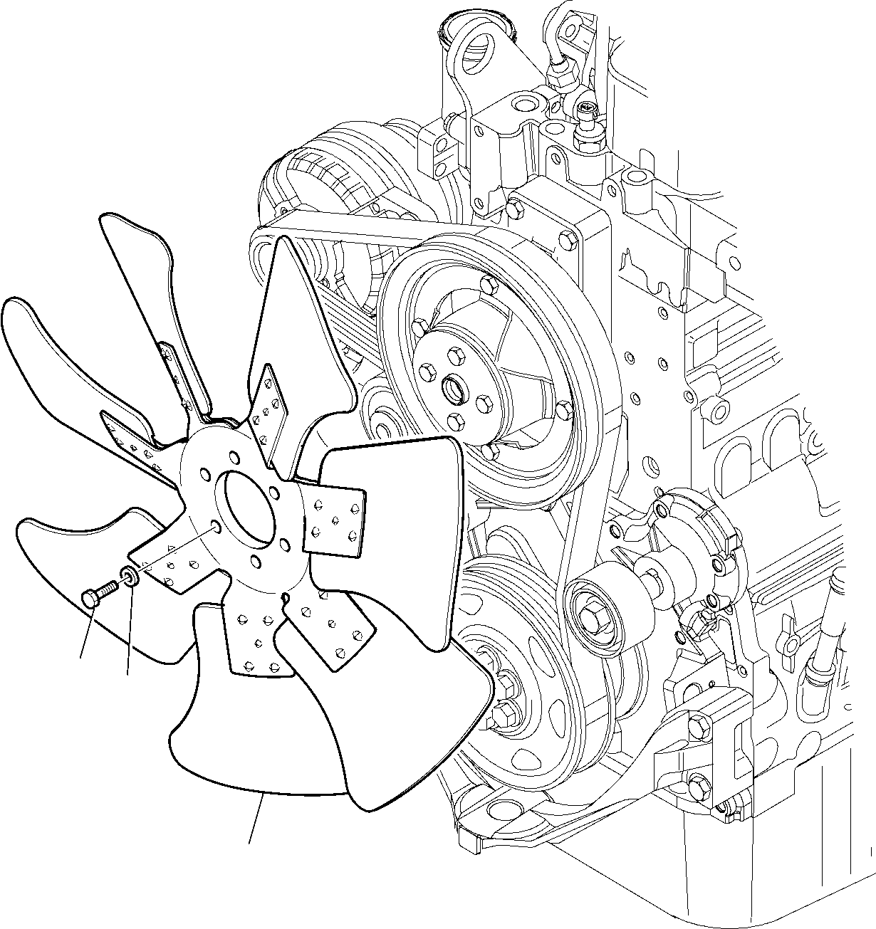 1020. ENGINE FAN [1020] - Komatsu part WB97R-5 S/N F50003-Up [wb97r5] - Komatsu spare parts at sparepartskomatsu.com
