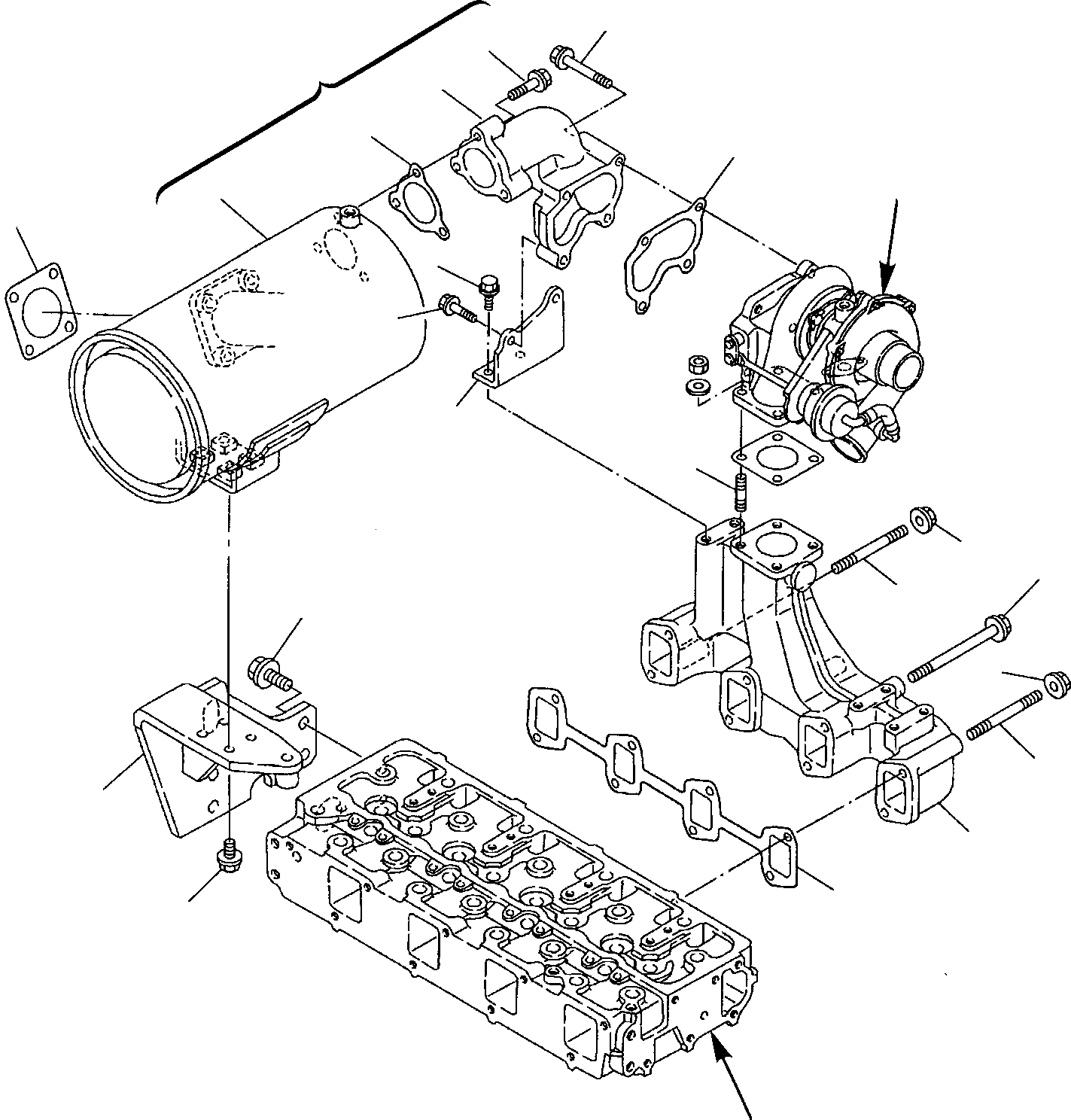 3. EXHAUST MANIFOLD AND SILENCER [0121] - Komatsu part WB97R-2 S/N 97F20001-Up [wb97r_2] - Komatsu spare parts at sparepartskomatsu.com