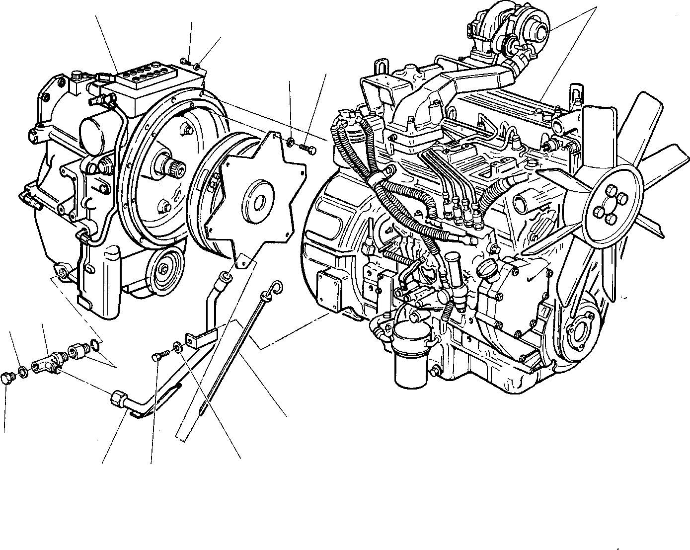 2. ENGINE AND DRIVE CONNECTION [1010] - Komatsu part WB97R-2 S/N 97F20001-Up [wb97r_2] - Komatsu spare parts at sparepartskomatsu.com