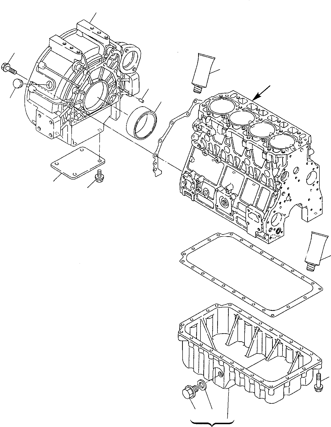 7. FLYWHEEL HOUSING AND OIL SUMP [0221] - Komatsu part WB97R-2 S/N 97F20172-Up [wb97r_2a] - Komatsu spare parts at sparepartskomatsu.com