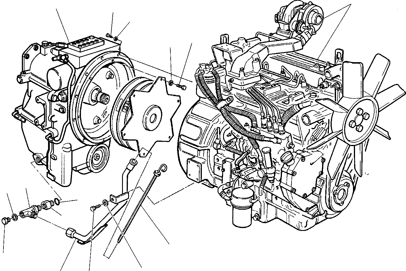 2. ENGINE AND DRIVE CONNECTION [1010] - Komatsu part WB97R-2 S/N 97F20172-Up [wb97r_2a] - Komatsu spare parts at sparepartskomatsu.com