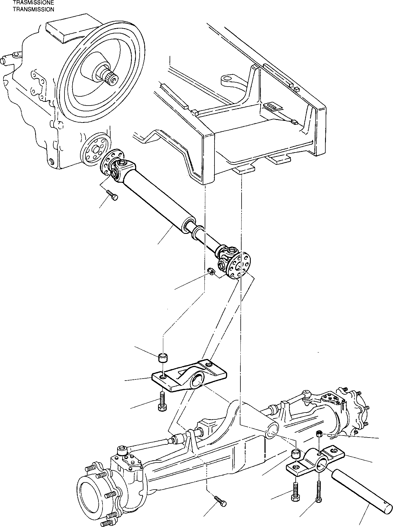 3. FRONT PROPELLER SHAFT AND FRONT AXLE FIXING [3200] - Komatsu part WB97R-2 S/N 97F20172-Up [wb97r_2a] - Komatsu spare parts at sparepartskomatsu.com