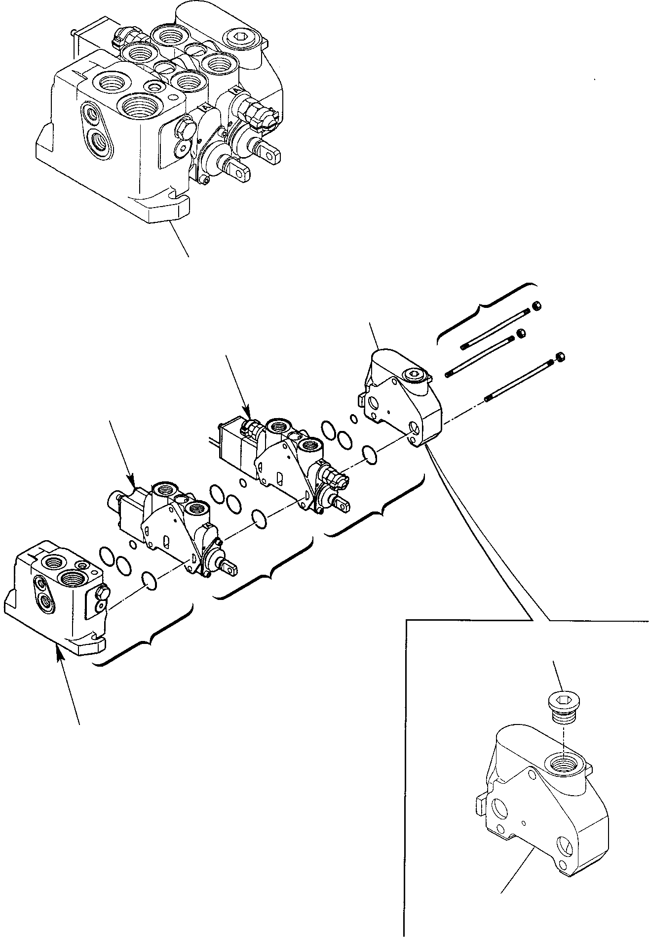 9. SHOVEL CONTROL VALVE (WITH RETURN TO DIG) (1/4) [6230] - Komatsu part WB97R-2 S/N 97F20172-Up [wb97r_2a] - Komatsu spare parts at sparepartskomatsu.com