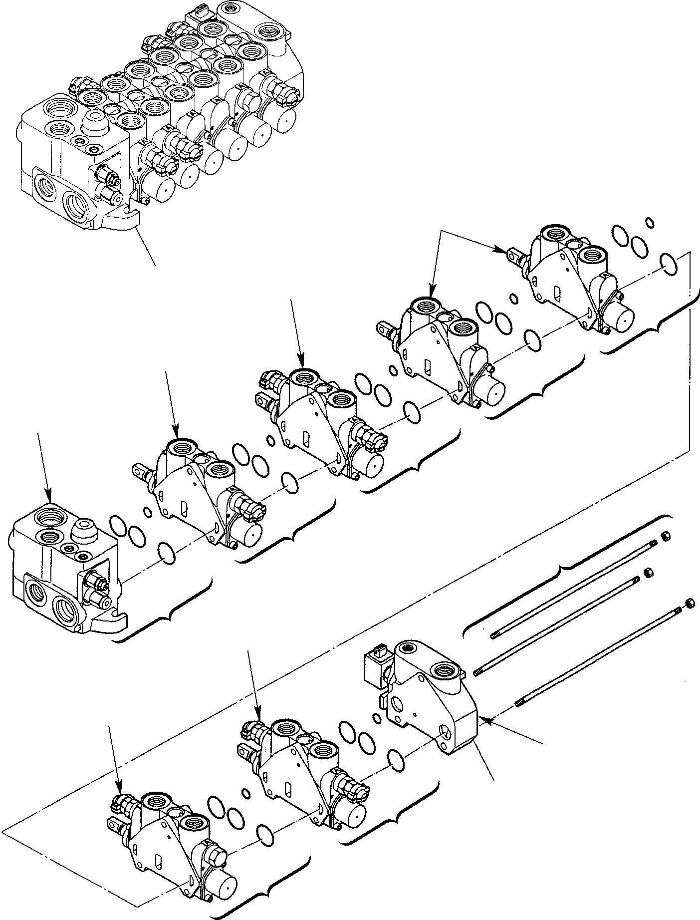 19. BACKHOE CONTROL VALVE (1/8) [6290] - Komatsu part WB97R-2 S/N 97F20172-Up [wb97r_2a] - Komatsu spare parts at sparepartskomatsu.com