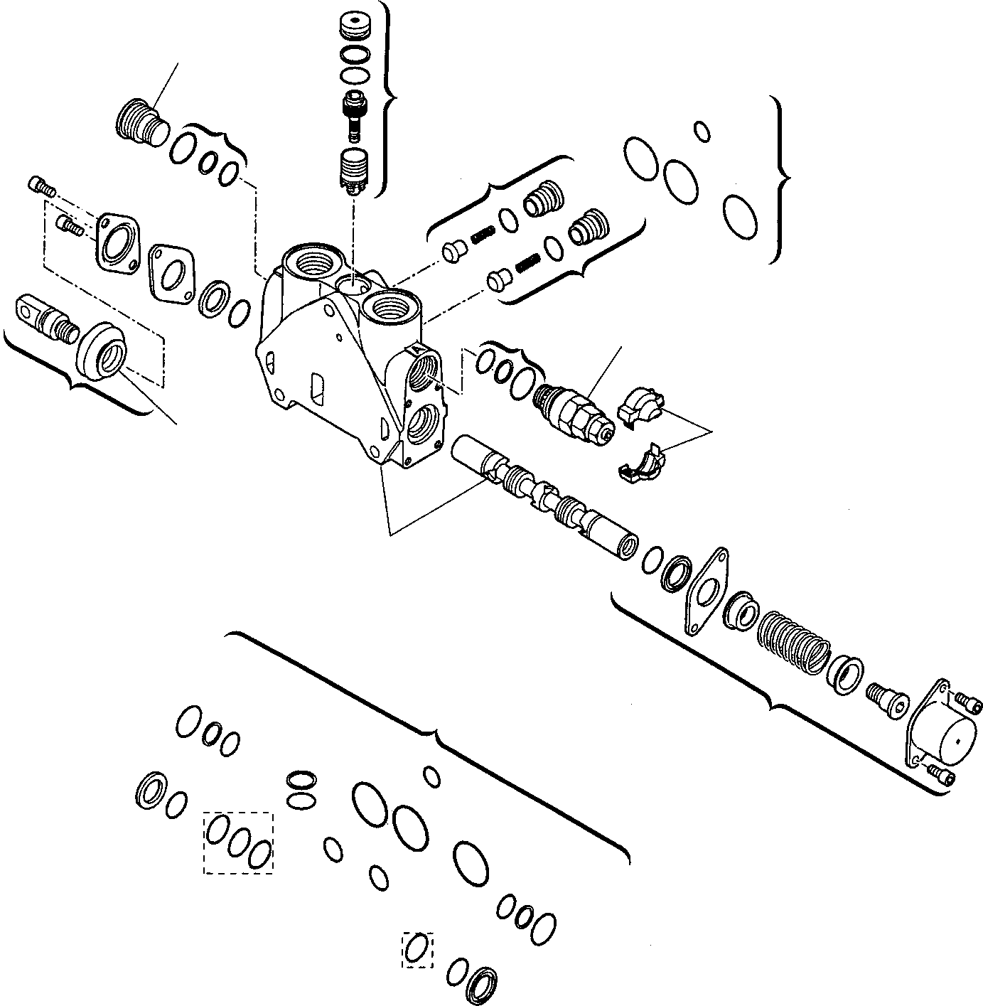 28. CONTROL VALVE (7 SECTIONS) (FOR HAMMER) (2/2) [6345] - Komatsu part WB97R-2 S/N 97F20172-Up [wb97r_2a] - Komatsu spare parts at sparepartskomatsu.com