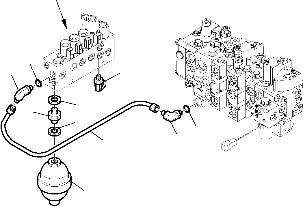 6430. HYDRAULIC PIPING (SERVOCONTROL VALVE FEED LINE) [6430] - Komatsu part WB97S-5 S/N F00003-Up [wb97s5] - Komatsu spare parts at sparepartskomatsu.com