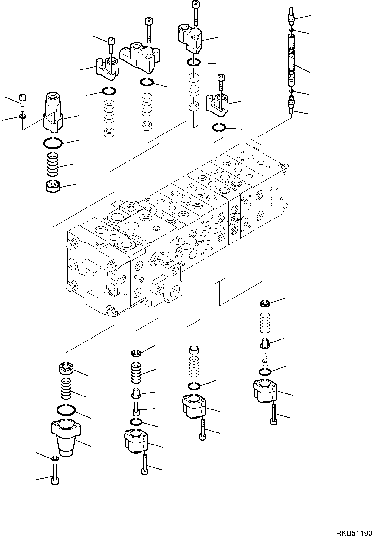 16. 10-SPOOL CONTROL VALVE (7/16) [6272] - Komatsu part WB97S-5E0 S/N F30541 AND F30542 (RUSSIA SPECIFICATION TIER 2 ENG. INSTALLED) [wb97s5ru] - Komatsu spare parts at sparepartskomatsu.com