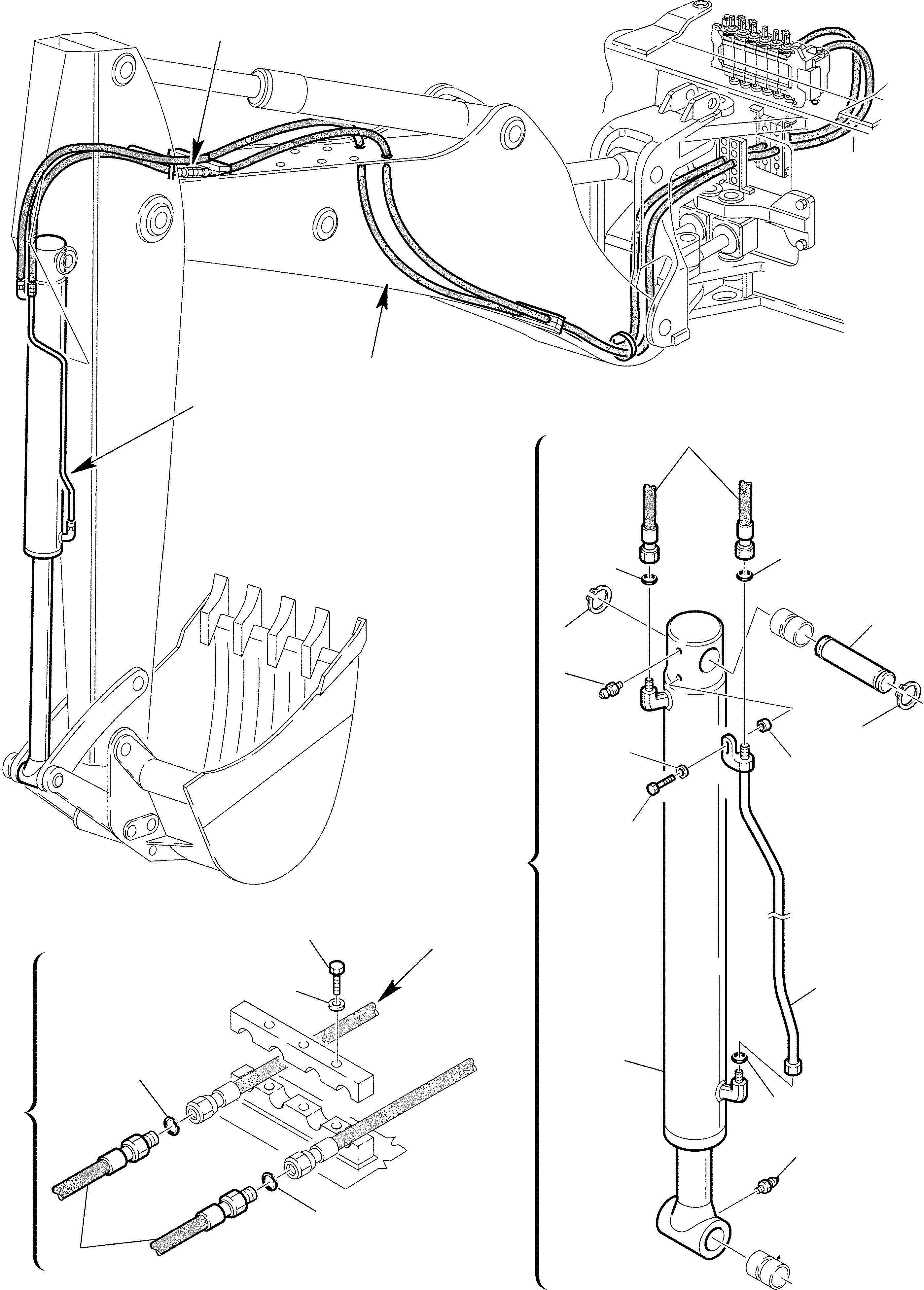 95. HYDRAULIC PIPING (BUCKET CYLINDER LINE) (2/2) [6545] - Komatsu part WB97S-2 S/N 97SF11205-Up [wb97s_2c] - Komatsu spare parts at sparepartskomatsu.com